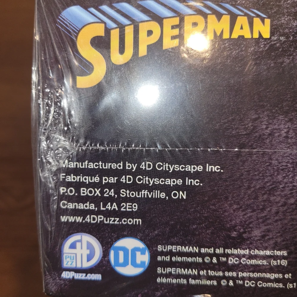 Superman 4D Puzzle Mini Metropolis 30in x 16in x 2.5in 833 pieces New